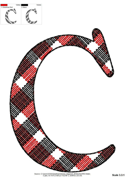 Buffalo Plaid Patterned Font Lake