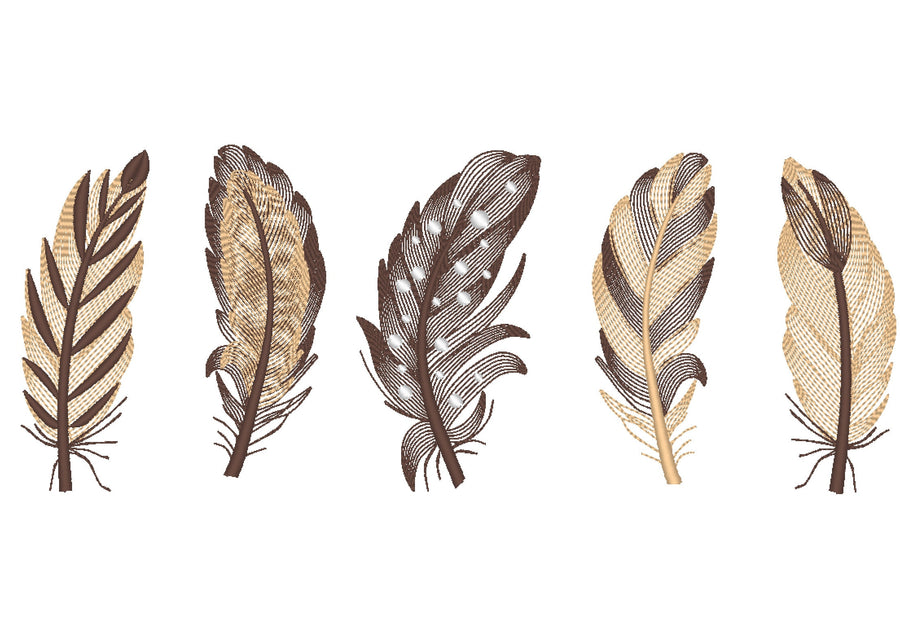 Tiger Leopard Print Feather Set of 5