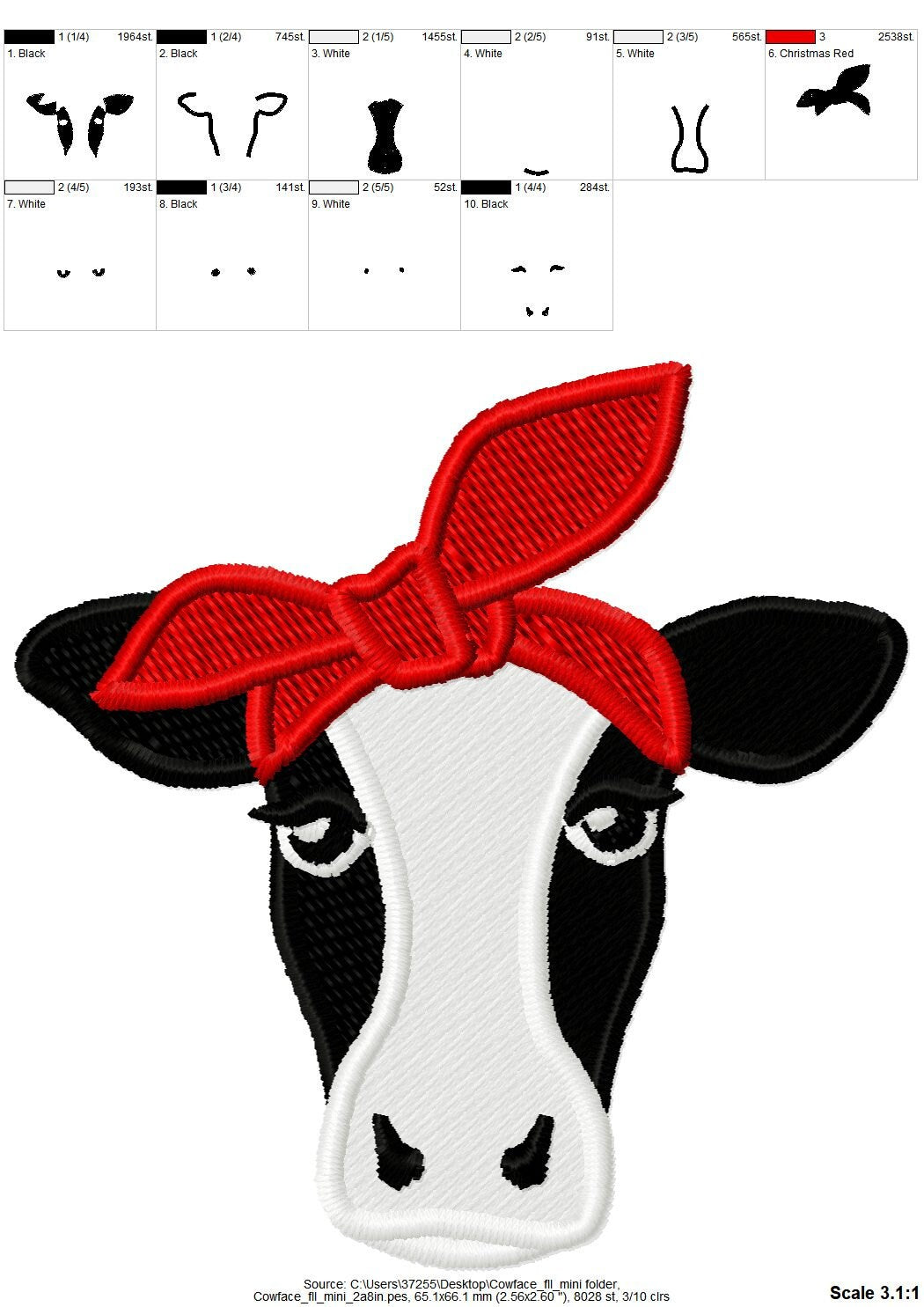 Mini Cow Face with Bandanna