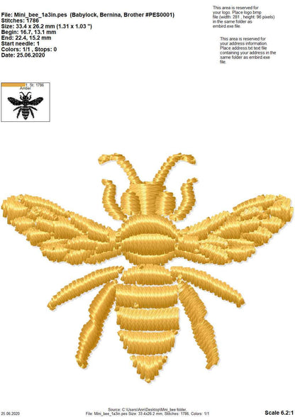 Little add on Bee embroidery design machine embroidery designs fill