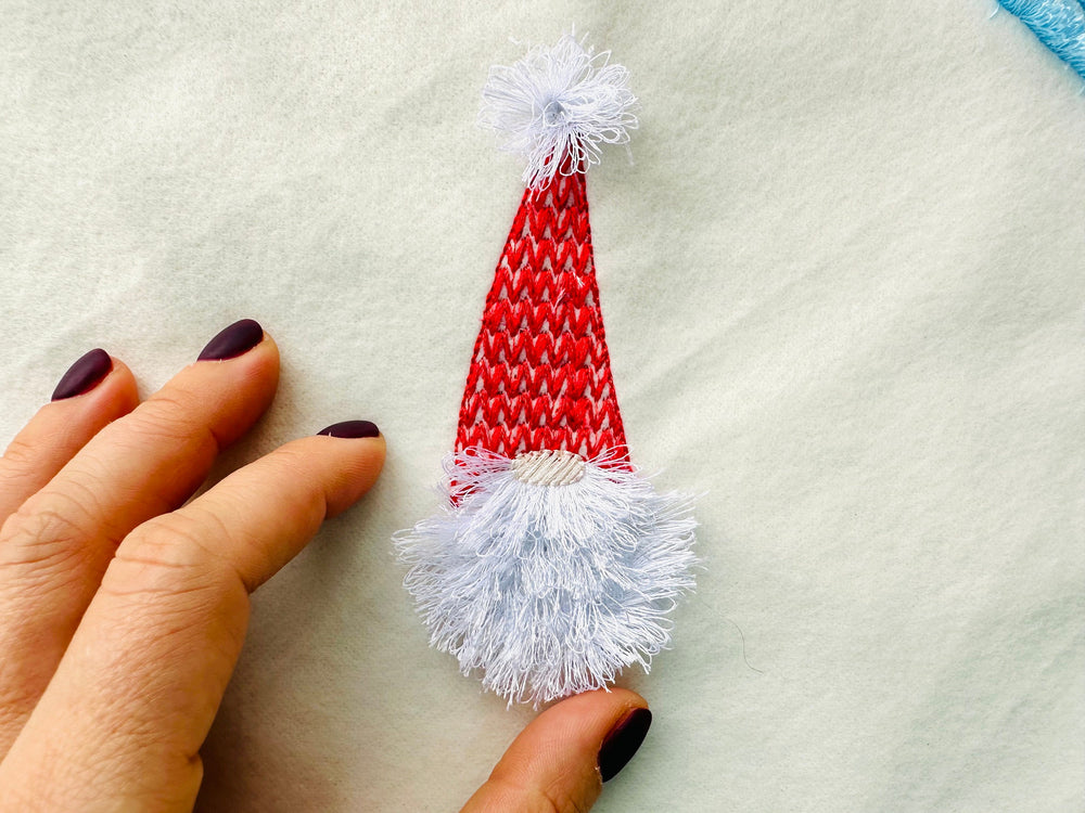 Fringed Gnome Knitted Hat Embroidery 4" 4.5" 5" 5.5" 7" | Chenille PES DST JEF | Artapli