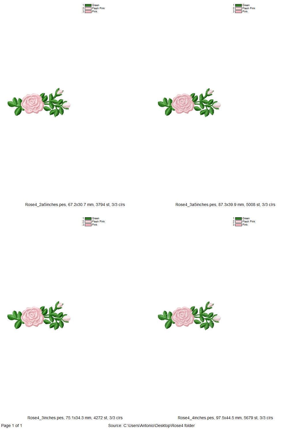 Accent Mini Rose Flower Branch