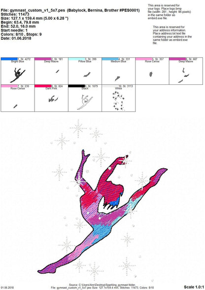 Gymnast Dancer Sparkling Outline