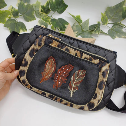 Tiger Leopard Print Feather Set of 5