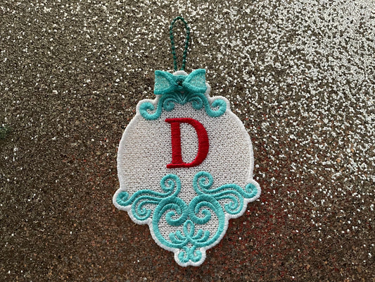 Christmas Ornament Monogram and Unique Hanger