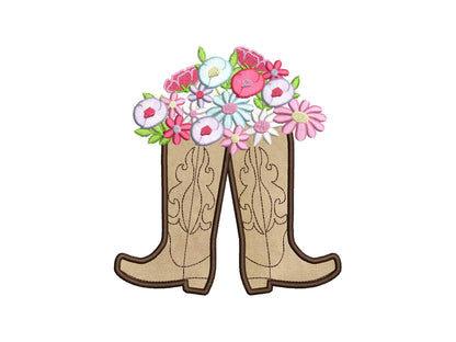 Cowboy Cowgirl Boots and Fringed Flower