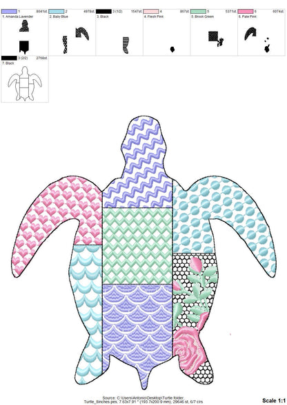 Patchwork Patterned Turtle Tortoise