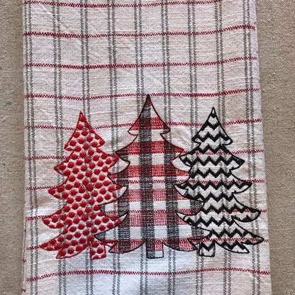 Plaid Polka Dot Chevron Woodland Tree Trio