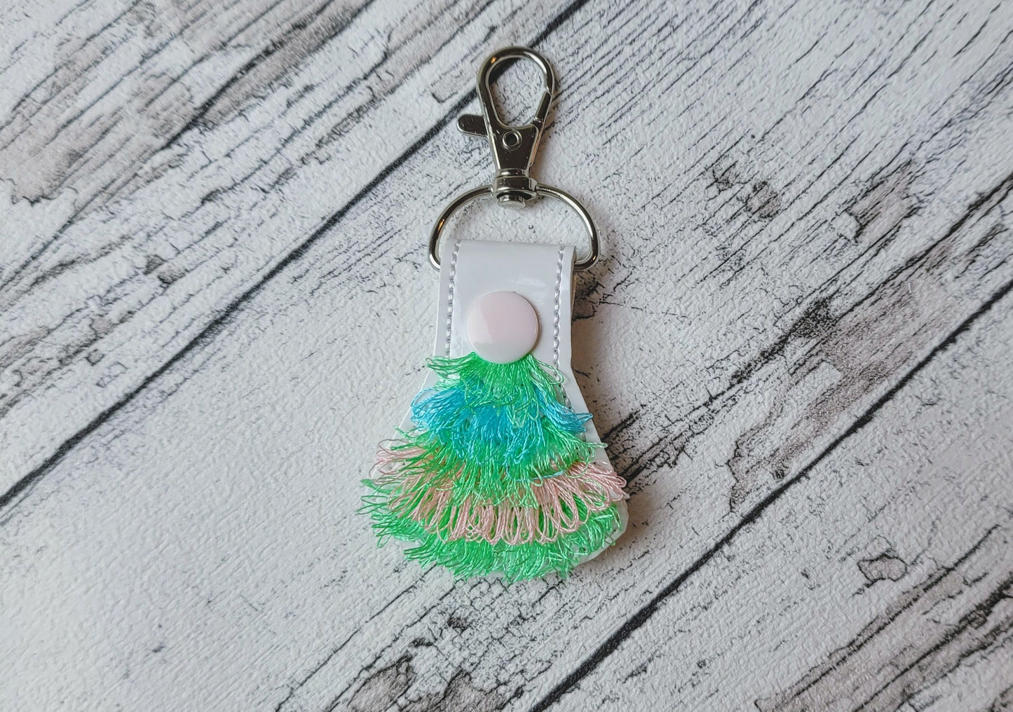 Fringed Mini Christmas Tree Keychain