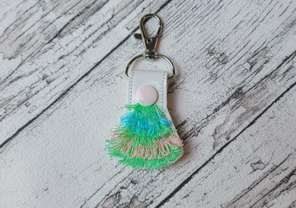 Fringed Mini Christmas Tree Keychain
