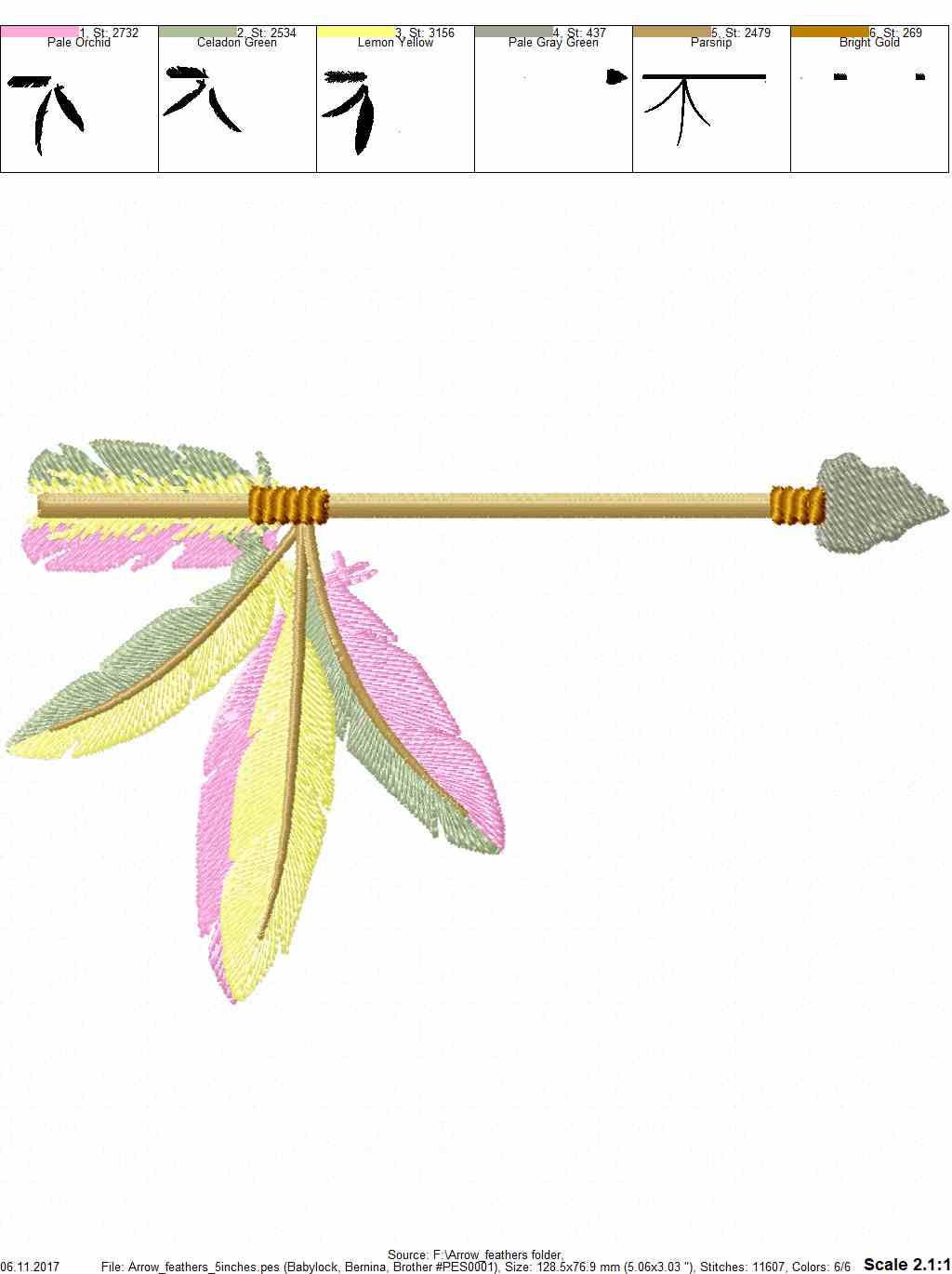 Arrow embroidery design