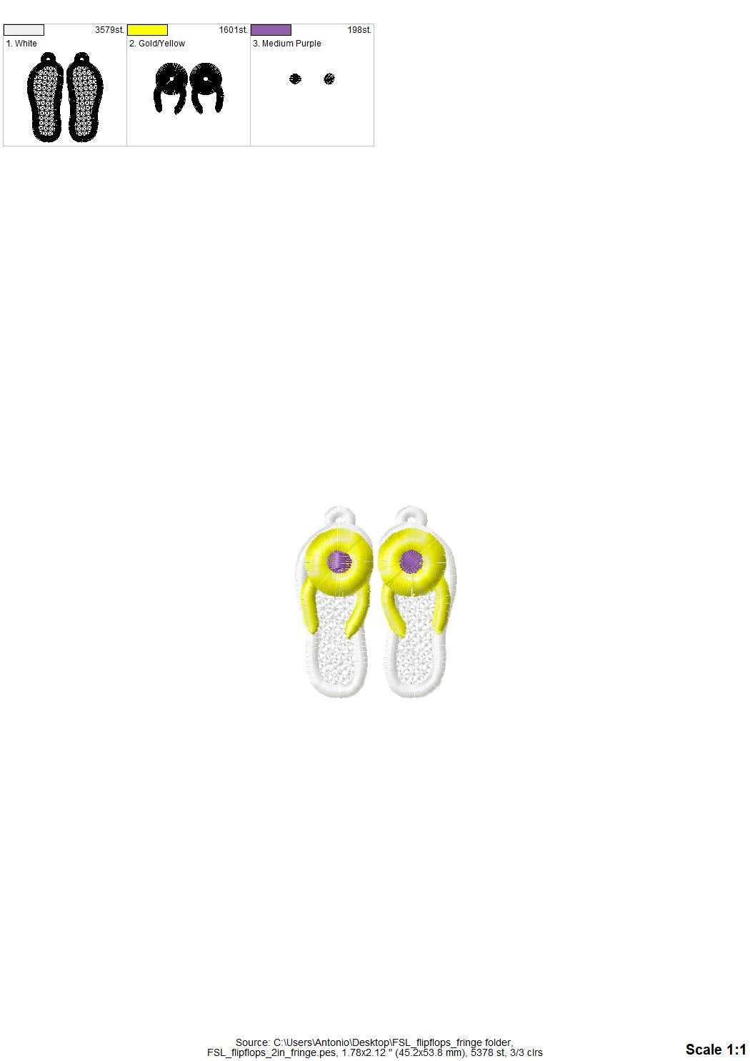 Summer Beach Flip Flops Earrings FSL