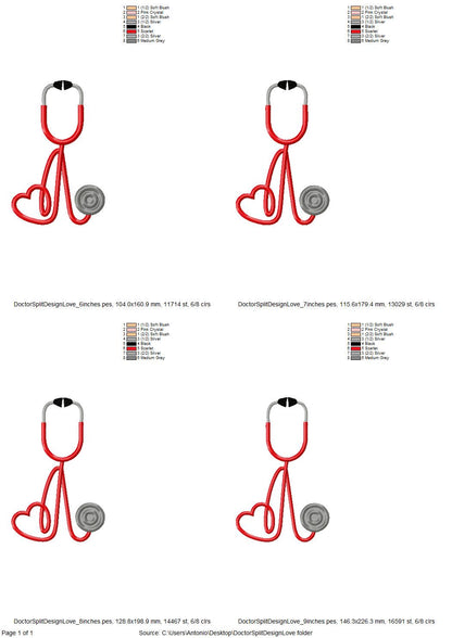 Therapist Medic Stethoscope with Heart