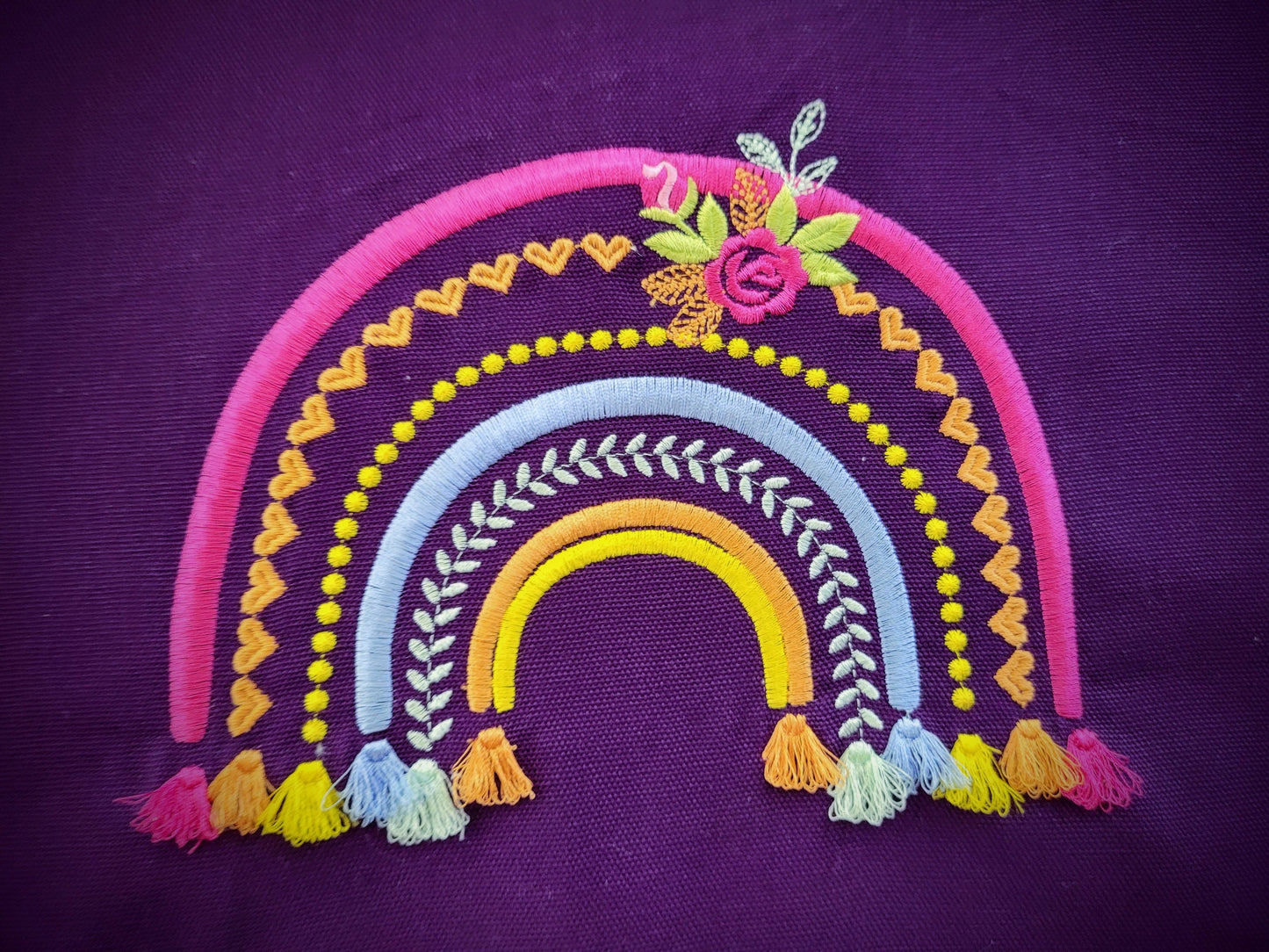 Boho Rainbow with Roses and Tassels