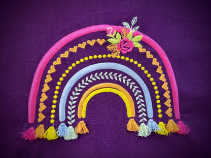 Boho Rainbow with Roses and Tassels