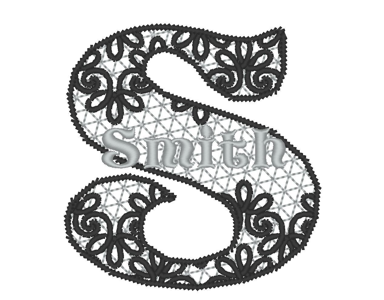 Delicate Lace Split Monogram Font