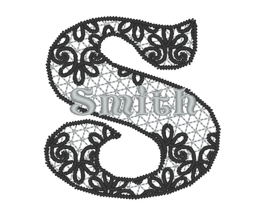 Delicate Lace Split Monogram Font