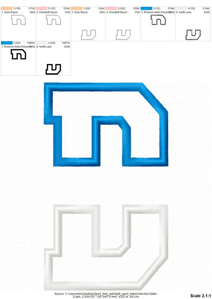 Split Athletic Collegiate Font Applique