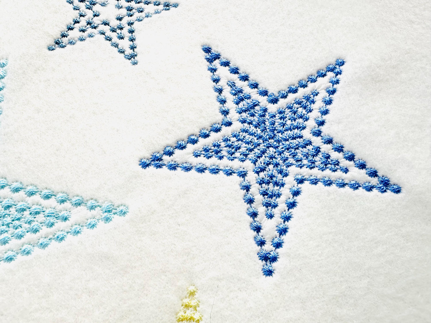 Stars pearl stitch outline Star SET of 6 types machine embroidery