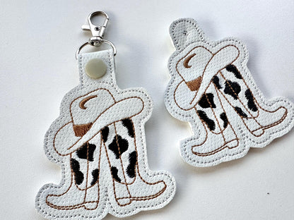 Cowboy Boots and Hat Keychain