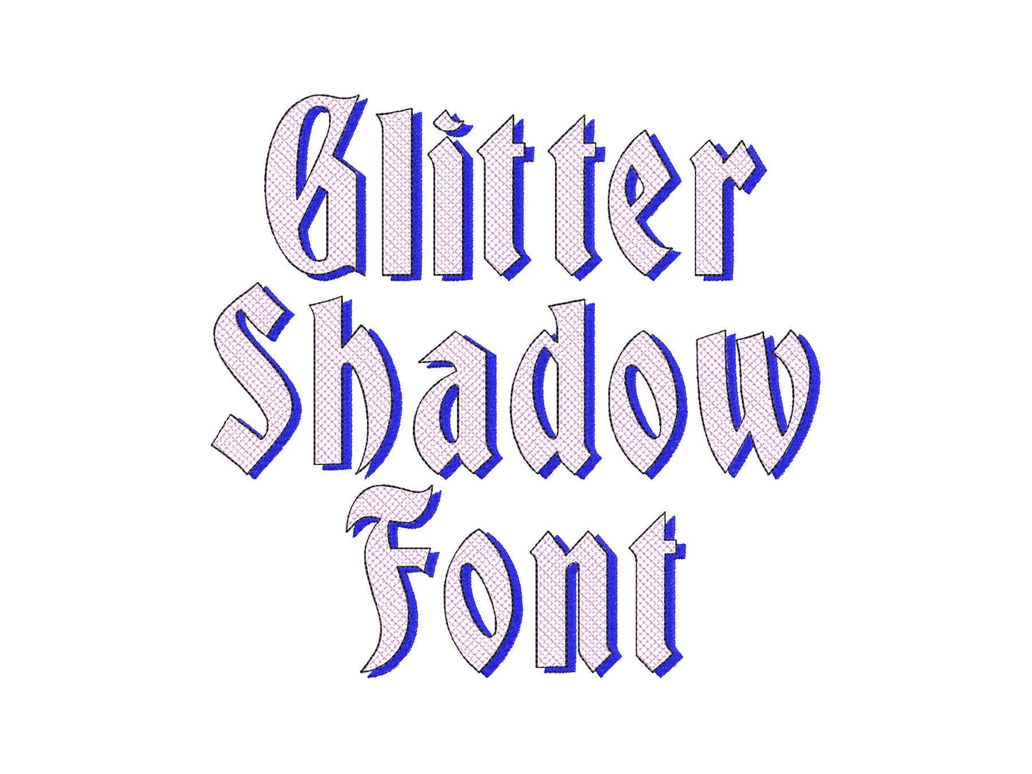 Glitter HTV Shadow Old Style Font
