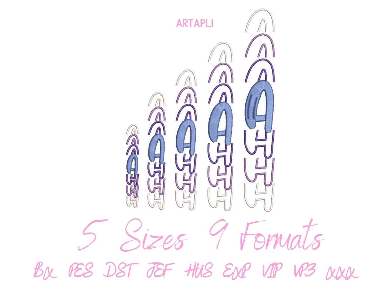 Stacked Satin Stitch Fancy Font