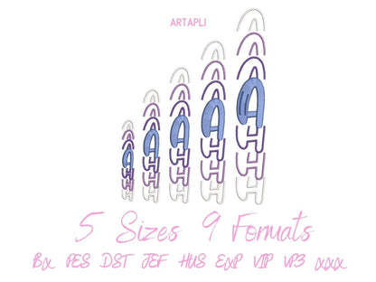 Stacked Satin Stitch Fancy Font