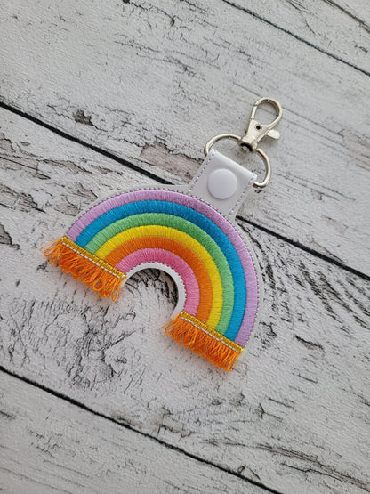 Fringed Rainbow Keychain
