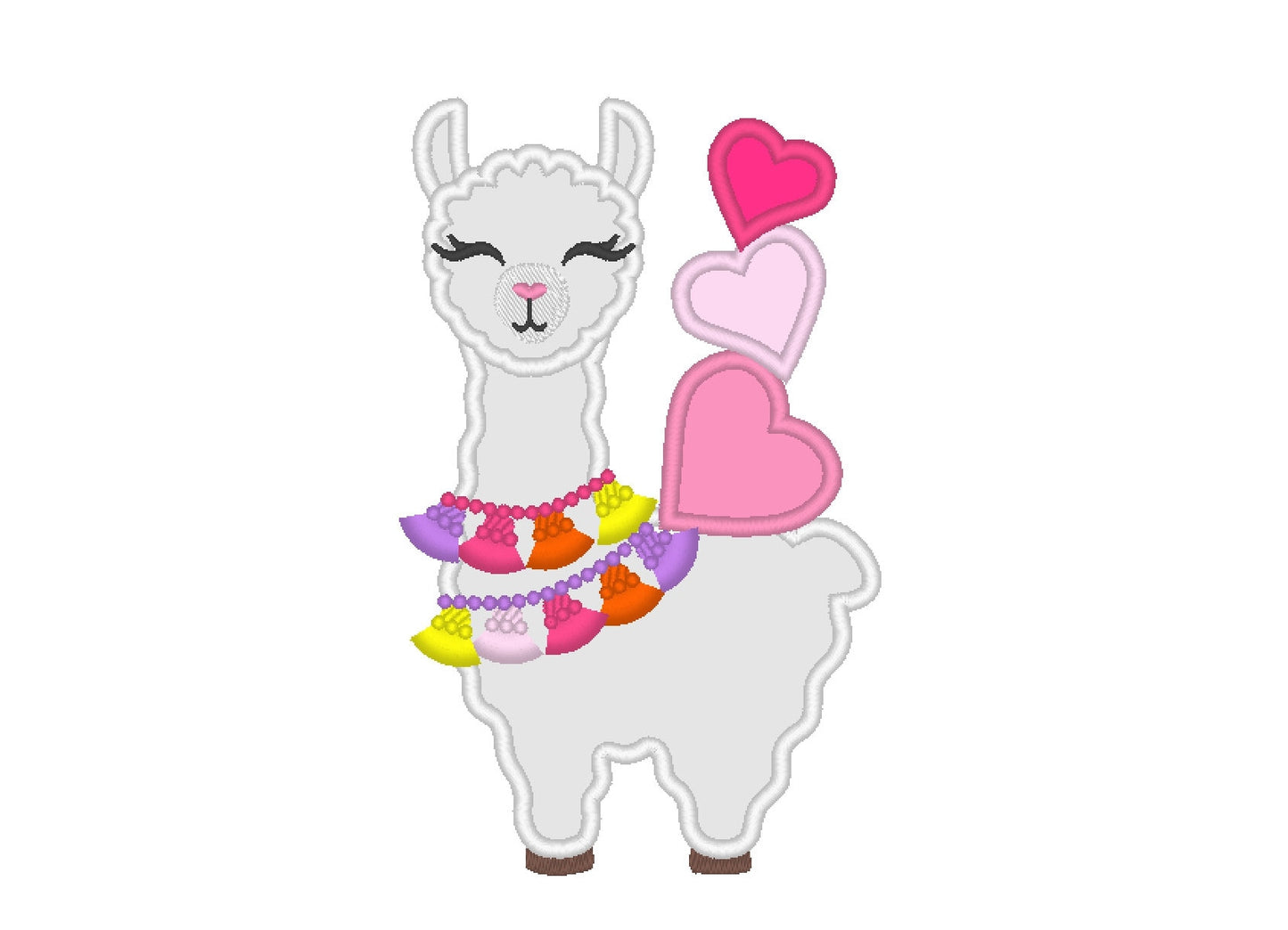 Valentine Llama with Heart Applique