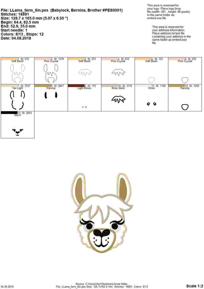 Llama Face Applique