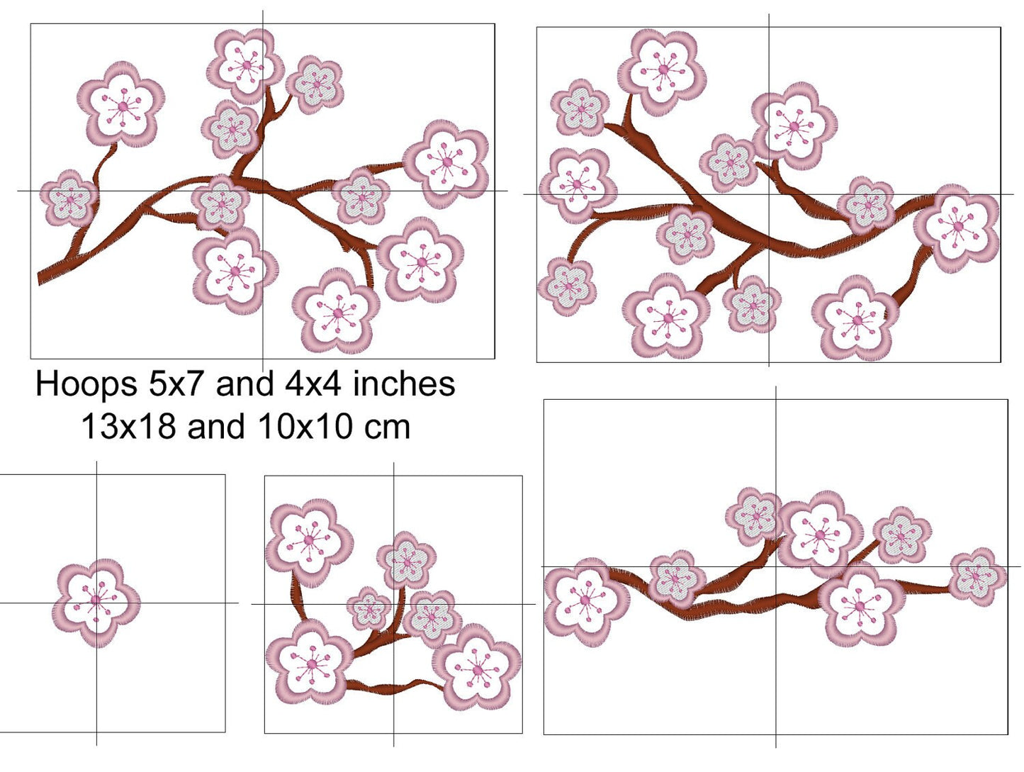 Cherry Blossom use everywhere machine embroidery designs Applique and