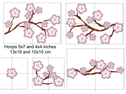 Cherry Blossom use everywhere machine embroidery designs Applique and