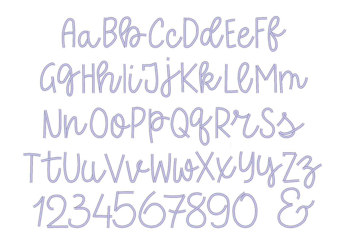 Satin Stitch Line Font