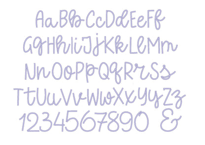 Satin Stitch Line Font