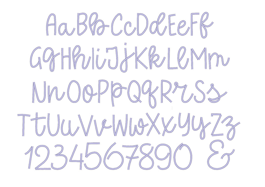 Satin Stitch Line Font