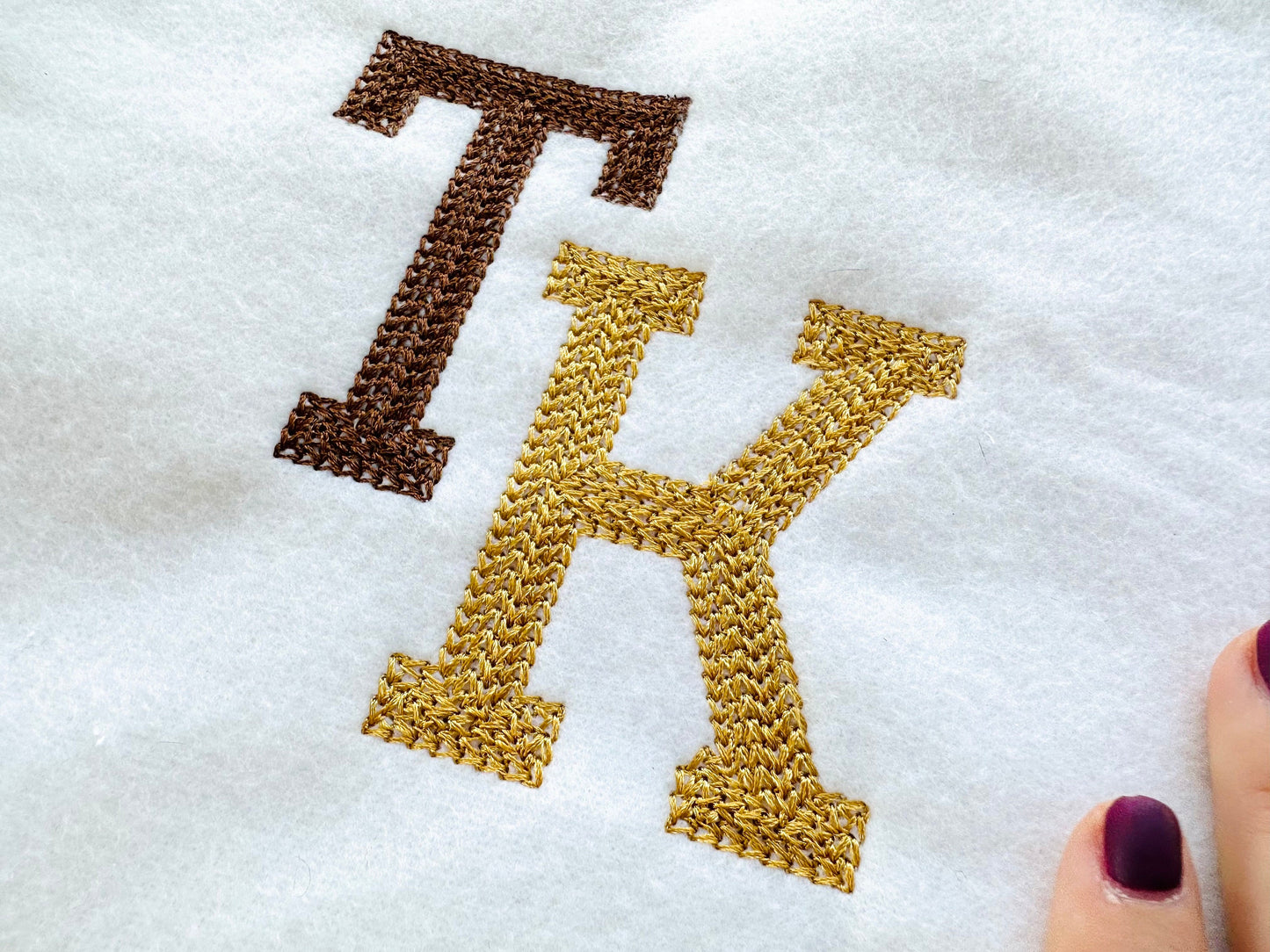 Chain Hand Stitch Effect Varsity Collegiate Font