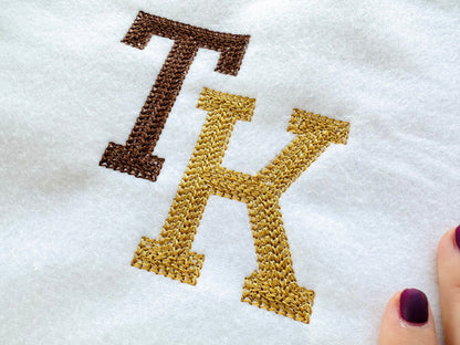 Chain Hand Stitch Effect Varsity Collegiate Font