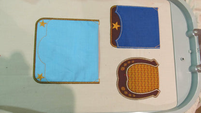 Western style Pocket Applique Set of 5 styles machine embroidery