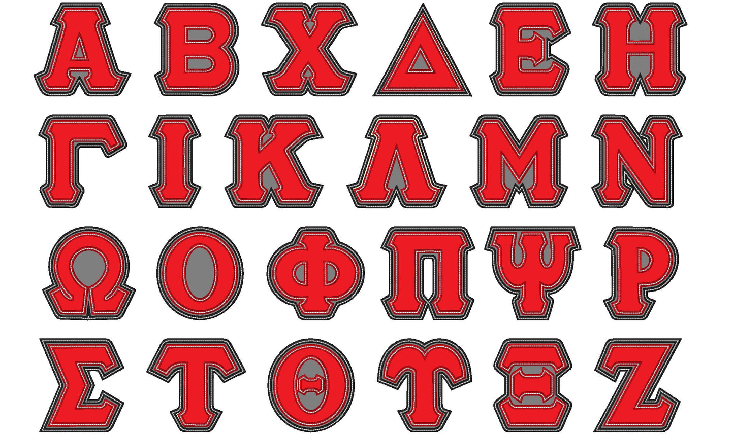 Sororities Greek 2 Layers and Top Stitch Font