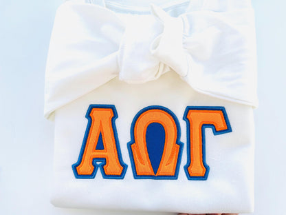 Two layers Double Applique Tall Greek FONT sororities fraternities