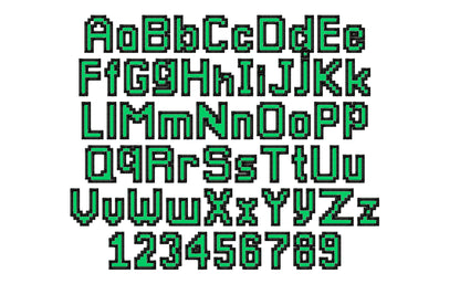 Miner Bricks Pixel Boys Font Applique