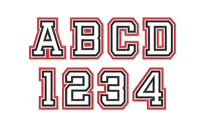 Two layers double applique and outline Athletic Sport High School Team