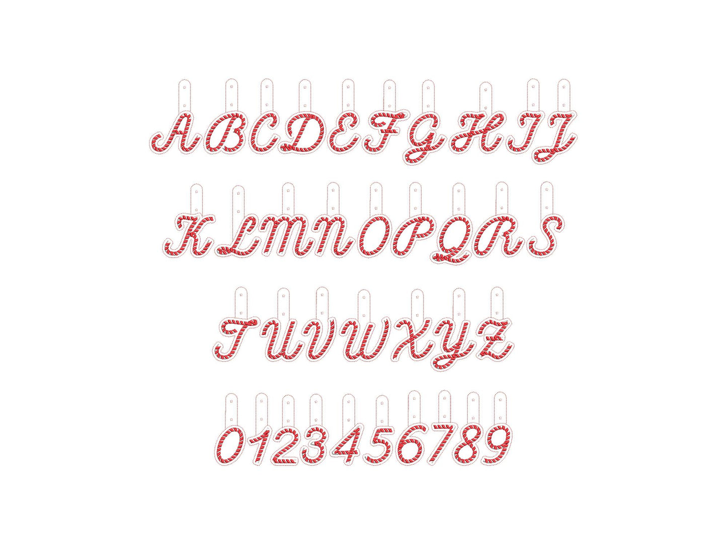 Candy Cane Monogram Keychain