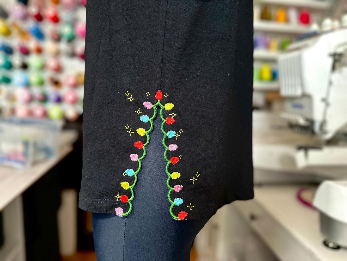 Sparkling Christmas Lights Split Side Seam