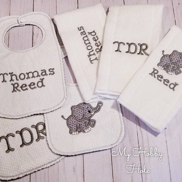 Little Elephant Applique Set of 4