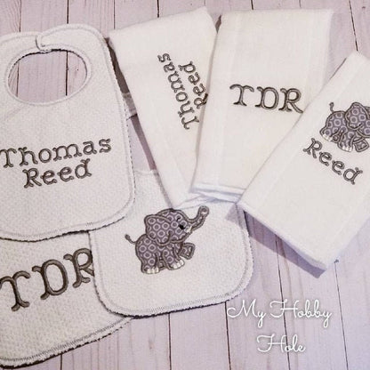 Little Elephant Applique Set of 4