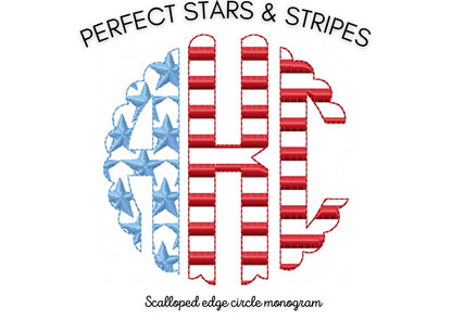 Independence 4th July Scalloped Monogram Font