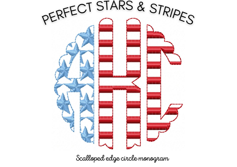 Independence 4th July Scalloped Monogram Font
