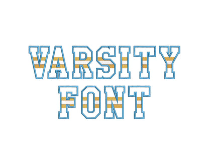 Striped Varsity Sports Font Applique