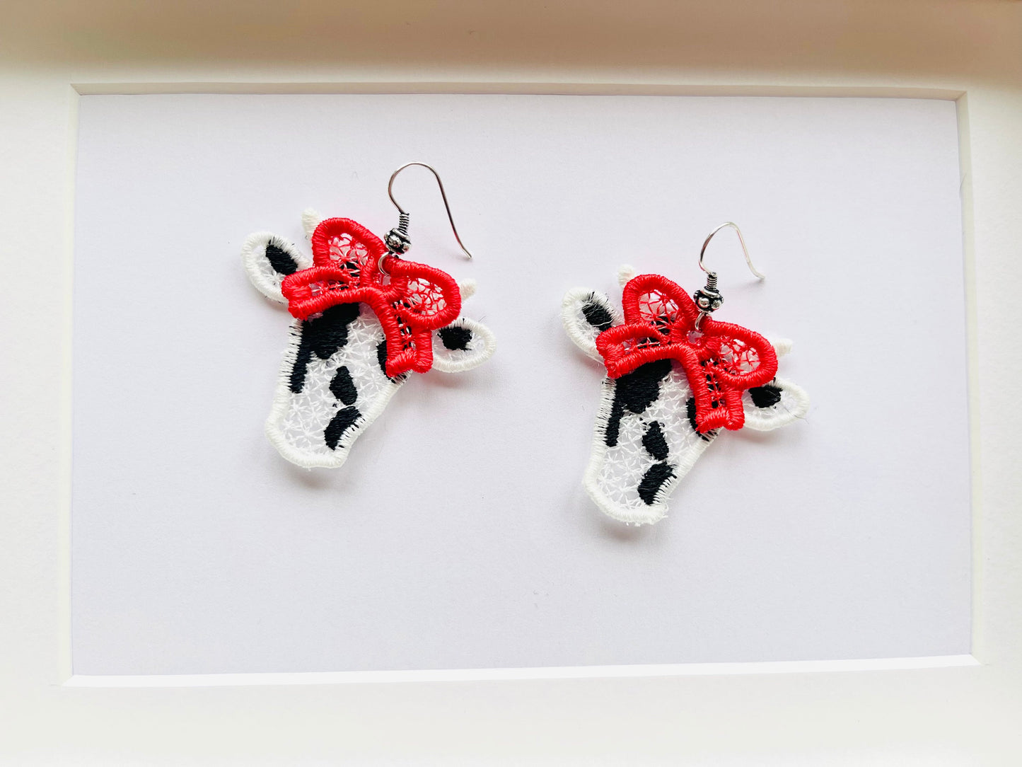 Farm Cow and Bow Earrings Charm FSL